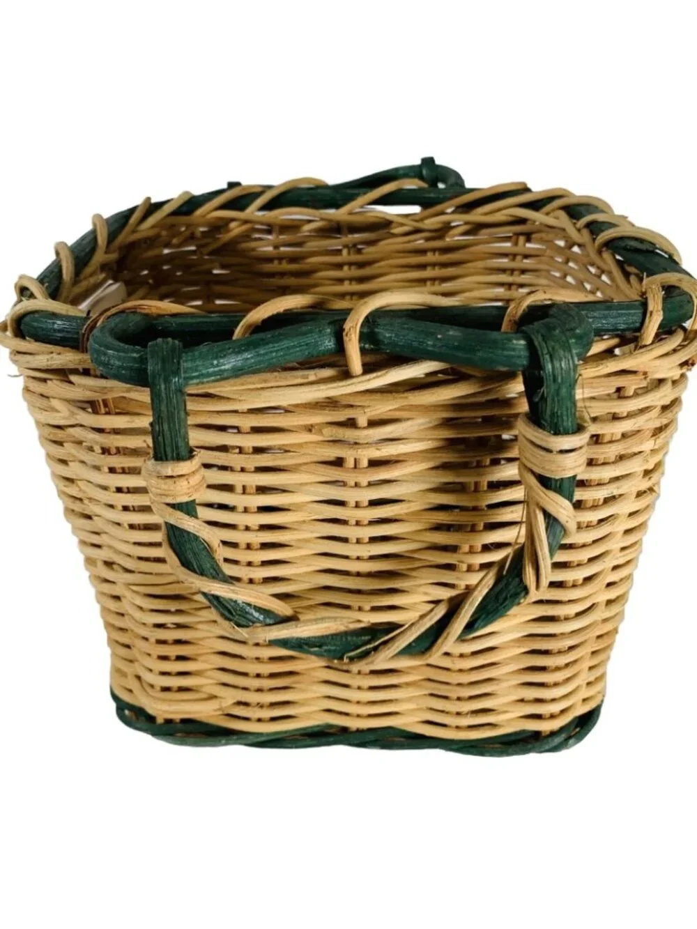 Vintage Autumn Greetings Wicker Basket Hand Painted Tile Cozy Harvest Decor